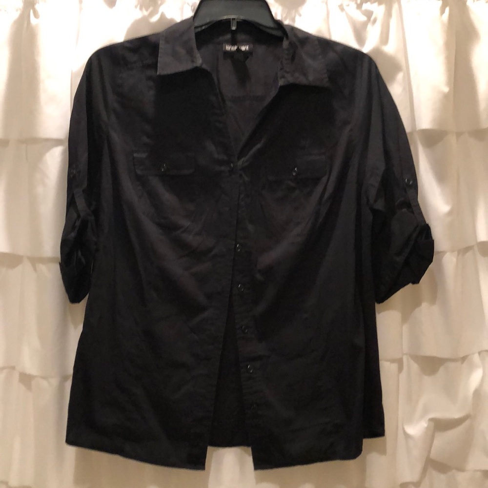 Black Lane Bryant button down
